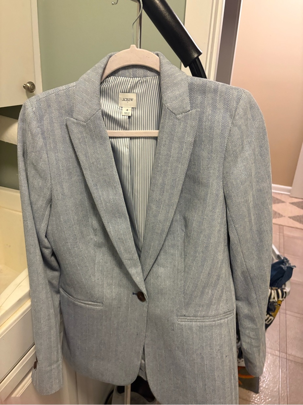 J. Crew Light Blue Women's Single-Button Blazer - Picture 2 of 3